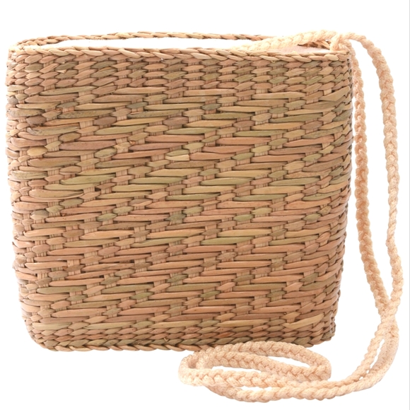 Eco Friendly Reed Handwoven Shoulder Bag with Nylon Handle (2.75x6.29x5.90) NWT - Picture 6 of 8